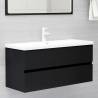 Sink Cabinet with Built-in Basin Black Engineered Wood Colour black Size 100 x 38.5 x 45 cm Quantity in Package 1 Model without faucet & drain 