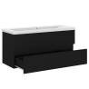 Stylish Black Sink Cabinet with Built-in Basin | Hipomarket UK