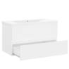 Elegant Sink Cabinet with Built-in Basin - White Engineered Wood