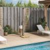 Outdoor Shower Grey 50x55x224 cm - Poly Rattan & Acacia