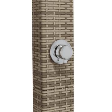 Outdoor Shower Grey 50x55x224 cm - Poly Rattan & Acacia