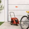 Pet Bike Trailer - Orange & Grey Oxford Fabric & Iron