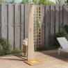 Stylish Outdoor Shower in Beige - Poly Rattan & Acacia Wood