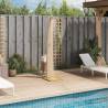 Stylish Outdoor Shower in Beige - Poly Rattan & Acacia Wood