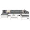 8 Piece Garden Sofa Set White Solid Wood Pine Colour white pine Number of 1 