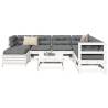 8 Piece Garden Sofa Set White Solid Wood Pine Colour white pine Number of 1 