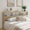 Headboard Cabinet with LED Sonoma Oak 200x17x102 cm Colour sonoma oak Size 200 x 17 x 102 cm Quantity in Package 1 