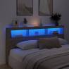 Headboard Cabinet with LED - Sonoma Oak 200x17x102 cm