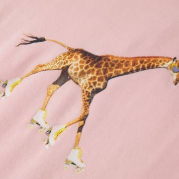 Kids' Light Pink T-Shirt with Giraffe Print | HipoMarket