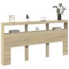 Headboard Cabinet with LED - Sonoma Oak 200x17x102 cm