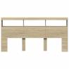 Headboard Cabinet with LED - Sonoma Oak 200x17x102 cm