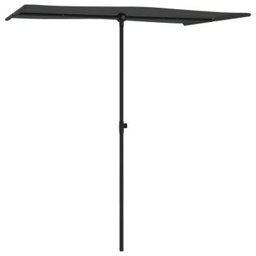 Outdoor Parasol with Aluminium Pole - 180x110 cm Anthracite