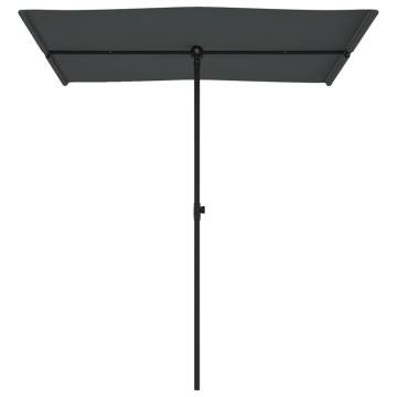 Outdoor Parasol with Aluminium Pole - 180x110 cm Anthracite