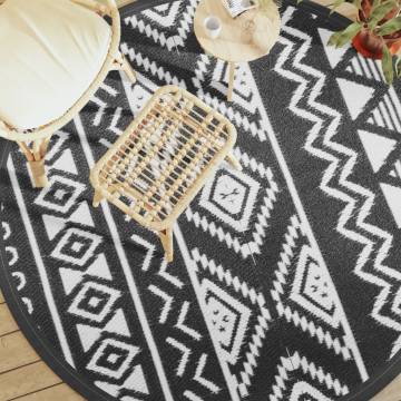 Trendy Outdoor Carpet Black Ø200 cm PP for Stylish Spaces