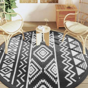 Trendy Outdoor Carpet Black Ø200 cm PP for Stylish Spaces