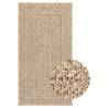 Rug ZIZUR 100x200 cm - Jute Look for Indoor & Outdoor Use