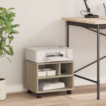 Printer Stand with Wheels - Sonoma Oak | Hipomarket UK