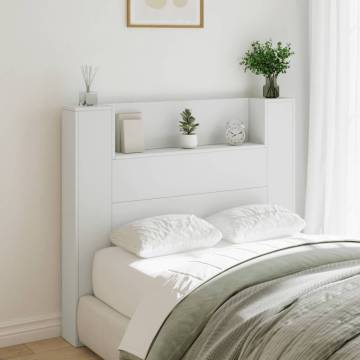 Headboard Cabinet with LED - Modern White Design | HipoMarket