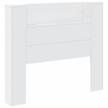 Headboard Cabinet with LED - Modern White Design | HipoMarket