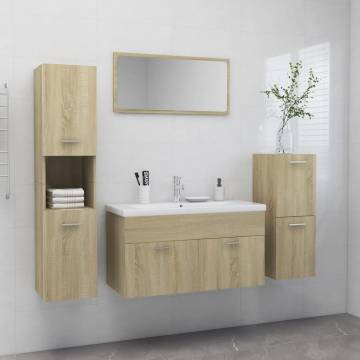 Stylish Bathroom Furniture Set - Sonoma Oak Engineered Wood