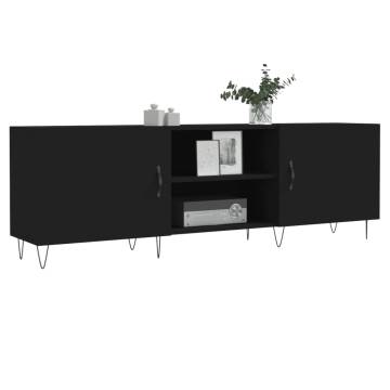 Stylish Black TV Cabinet - 150x30x50 cm Engineered Wood