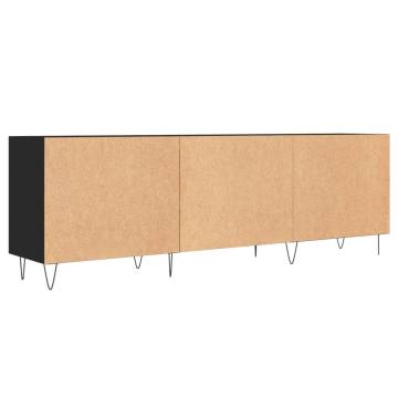 Stylish Black TV Cabinet - 150x30x50 cm Engineered Wood