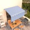 Manual Retractable Awning with Blind 3.5x2.5m Blue&White Colour blue and white Size 3.5 x 2.5 m Quantity in Package 1 