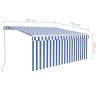 Manual Retractable Awning 3.5x2.5m - Blue & White | HipoMarket