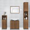 Stylish Brown Oak Bathroom Cabinet - 30x30x183.5 cm