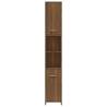 Stylish Brown Oak Bathroom Cabinet - 30x30x183.5 cm