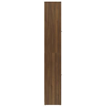 Stylish Brown Oak Bathroom Cabinet - 30x30x183.5 cm