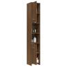 Stylish Brown Oak Bathroom Cabinet - 30x30x183.5 cm