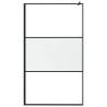 Walk-in Shower Wall with Shelf Black 115x195 cm ESG Glass