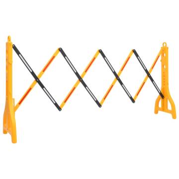 Folding Traffic Barrier Yellow and Black - 250x38x96 cm