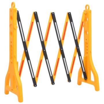 Folding Traffic Barrier Yellow and Black - 250x38x96 cm