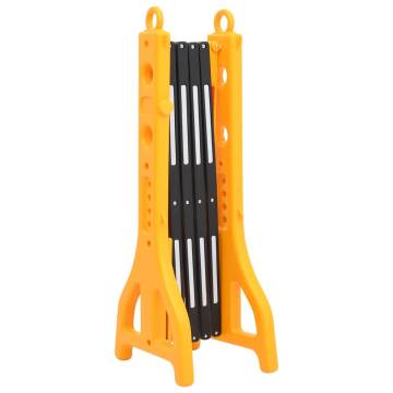 Folding Traffic Barrier Yellow and Black - 250x38x96 cm