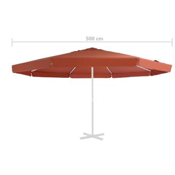 Replacement Parasol Fabric - Terracotta 500 cm | HipoMarket