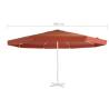 Replacement Parasol Fabric - Terracotta 500 cm | HipoMarket