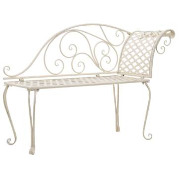 Elegant Antique White Garden Chaise Lounge - 128 cm