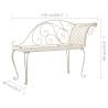 Elegant Antique White Garden Chaise Lounge - 128 cm