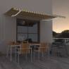 Manual Retractable Awning with LED - Yellow & White 500x300 cm