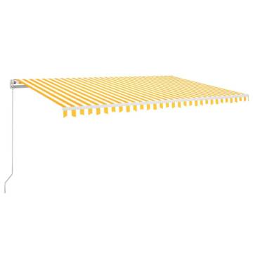 Manual Retractable Awning with LED - Yellow & White 500x300 cm