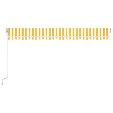 Manual Retractable Awning with LED - Yellow & White 500x300 cm