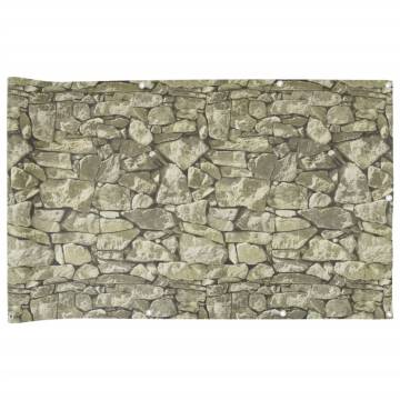 Garden Privacy Screen - Stone Look Grey 500x75 cm PVC