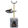 Cat Tree with Sisal Scratching Posts - 105 cm Grey Paw Prints