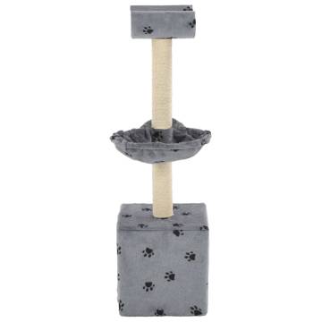 Cat Tree with Sisal Scratching Posts - 105 cm Grey Paw Prints