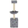 Cat Tree with Sisal Scratching Posts - 105 cm Grey Paw Prints