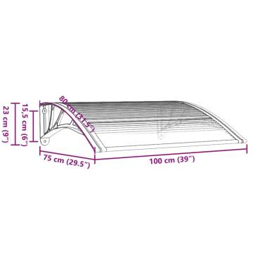 Door Canopy Grey & Transparent 100x75 cm - Durable & Easy Install