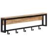 Coat Rack 87x10x27 cm - Solid Mango Wood with 5 Hooks