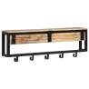 Coat Rack 87x10x27 cm - Solid Mango Wood with 5 Hooks